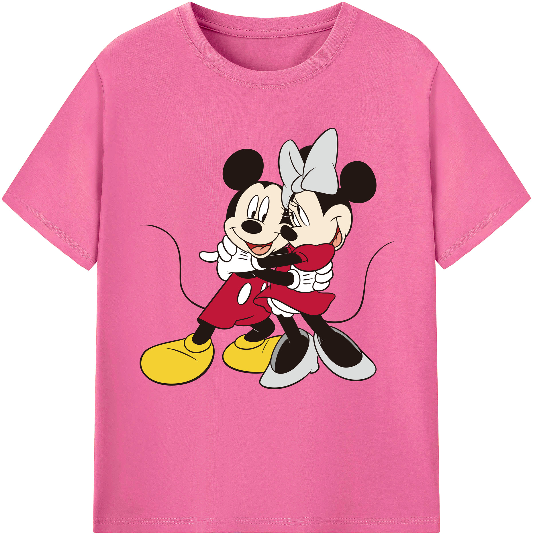 （画像用） ミッキーマウス Mickey Mouse レディースカジュアルプリントTシャツ（綿100％）